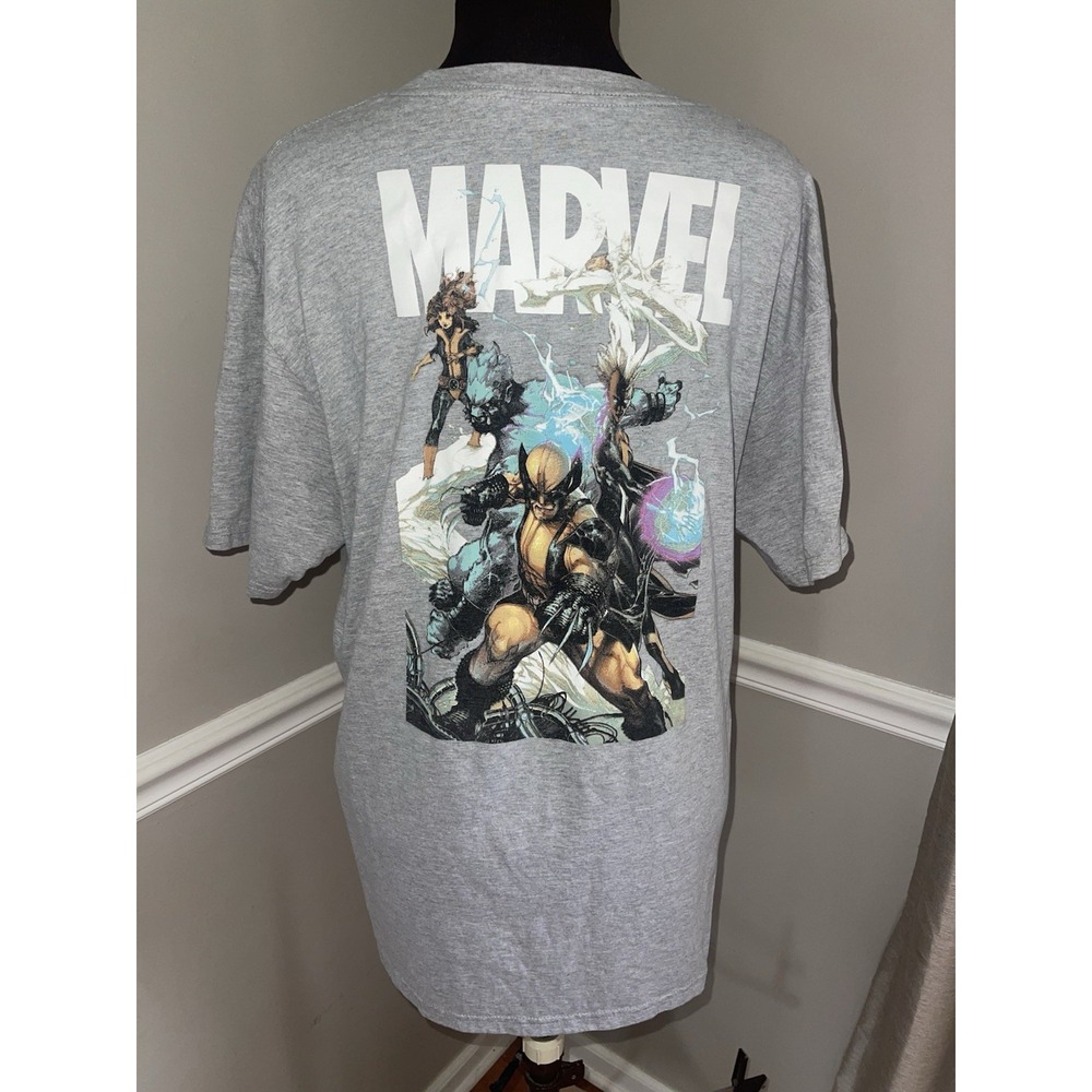 Marvel Comics X-men Team T Shirt Mens Xl Wolverine Storm Beast Mad Engine Gray
